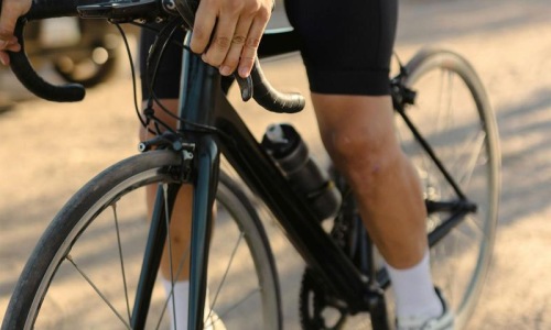 a person riding a bicycle